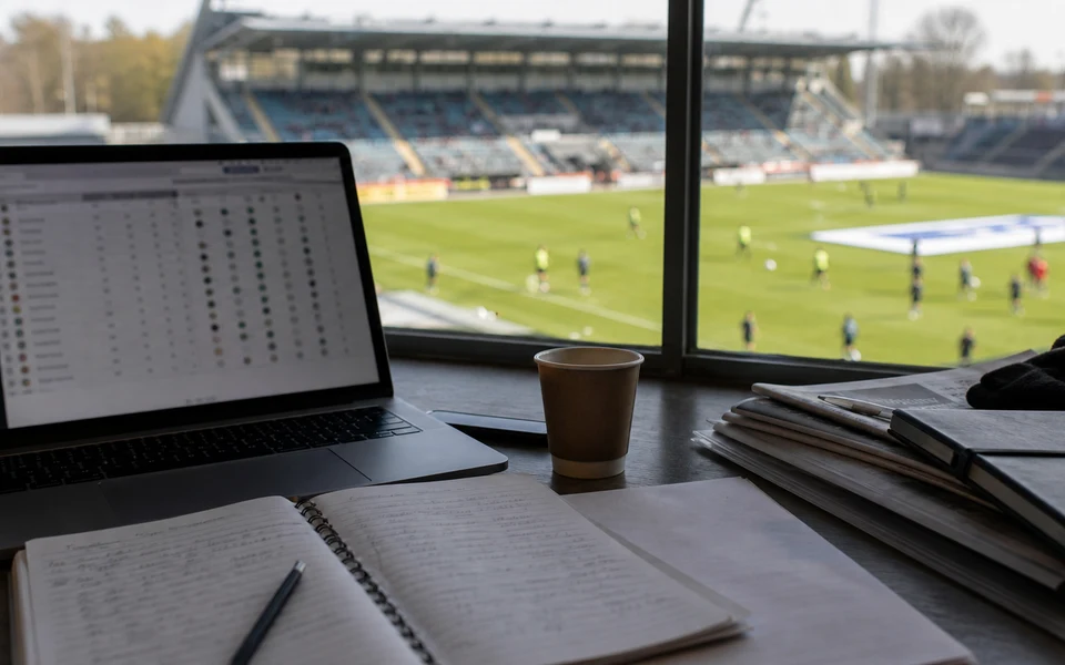 Domarkvartett på väg ut ur spelartunneln före avspark